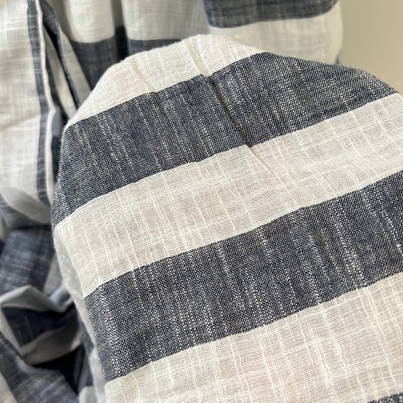 Chelsea & Theodore Belted Blue & White Sundress Flounce Ruffle Hem SZ M NEW - Picture 5 of 13